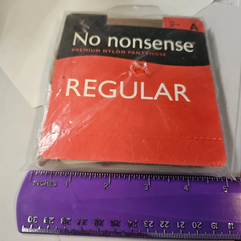 Vintage No nonsense Premium Nylon Pantyhose Tan Sheer Toe Size A Regular USA